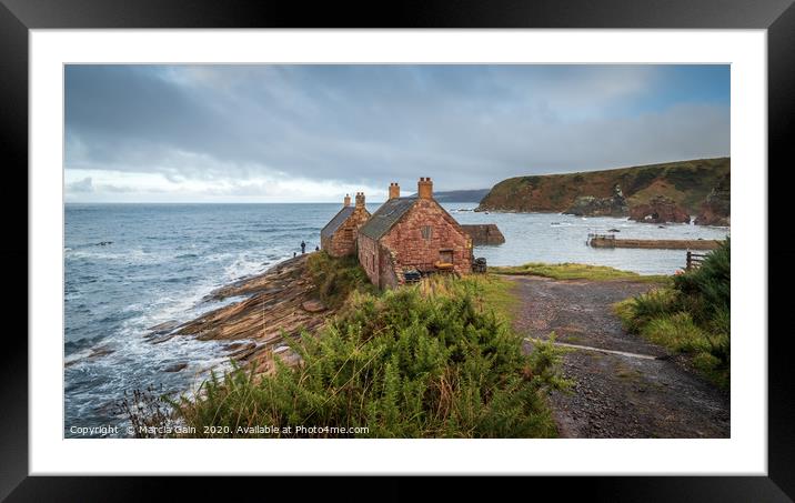 Cove harbour in Scotland Framed Mounted Print by Marcia Reay