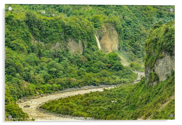 Pastaza River and Leafy Mountains in Banos Ecuador Acrylic by Daniel Ferreira-Leite