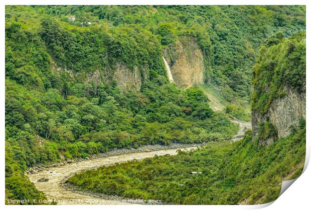 Pastaza River and Leafy Mountains in Banos Ecuador Print by Daniel Ferreira-Leite