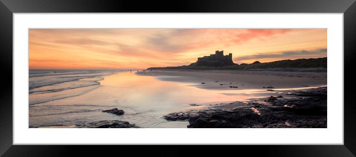 Bamburgh Castle panorama Framed Mounted Print by Northeast Images