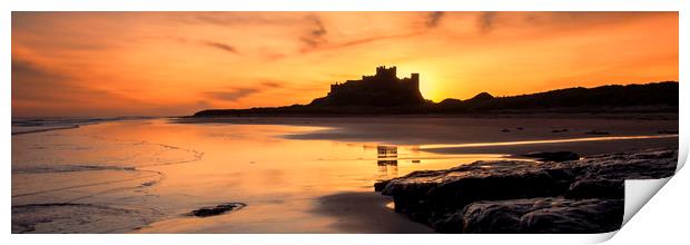 Bamburgh Castle panorama Print by Northeast Images