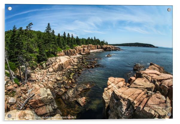 Coastline in Maine with Atlantic ocean Acrylic by Miro V
