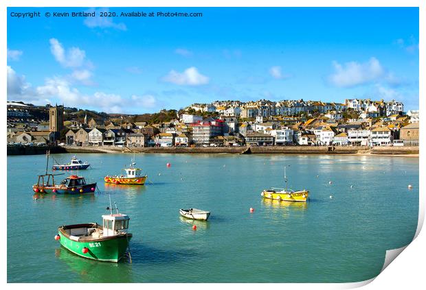 st ives harbour cornwall Print by Kevin Britland