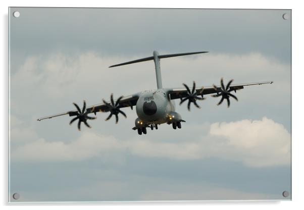 A400 Airbus on final approach Acrylic by Simon J Beer