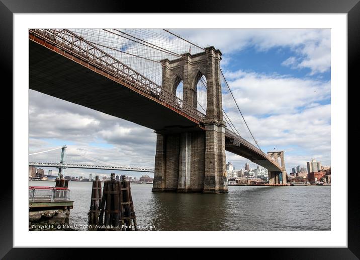 Brooklyn Bridge Framed Mounted Print by Miro V