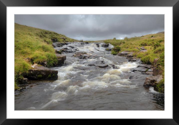 The river Tawe in Wales Framed Mounted Print by Leighton Collins