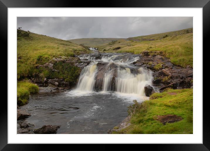Waterfall on the river Tawe  Framed Mounted Print by Leighton Collins