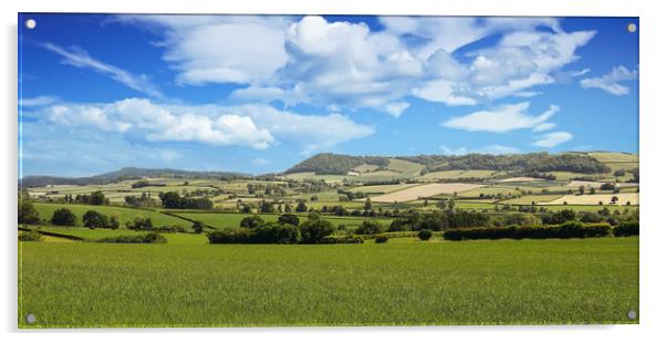 South Shropshire landscape across the Clun Valley Acrylic by Simon Marlow