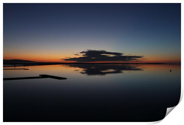 Sun set at the Marine Lake, West Kirby, Wirral Print by Christopher Stores