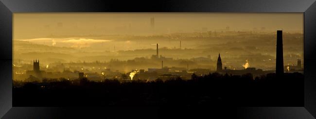 Sun Rise Over Bolton, with Manchester in the backg Framed Print by Christopher Stores