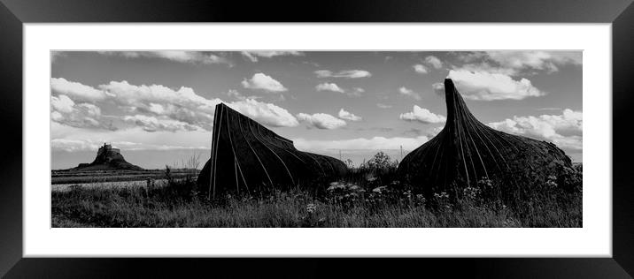 Upturned Boats on Holy Island Framed Mounted Print by Northeast Images