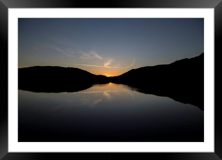 Sunrise over lake at Snowdon, Snowdonia Framed Mounted Print by Christopher Stores
