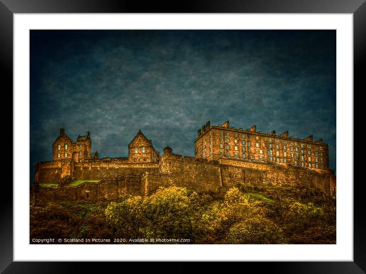 Edinburgh Castle By Moonlight Framed Mounted Print by Tylie Duff Photo Art