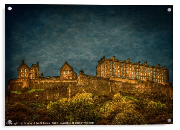 Edinburgh Castle By Moonlight Acrylic by Tylie Duff Photo Art