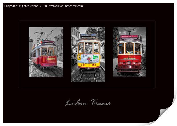 Lisbon Trams  Print by Peter Lennon