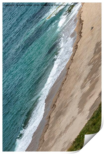 Ocean meets the Shore Print by kathy white