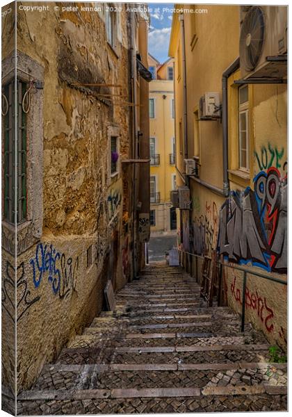 The Alley Canvas Print by Peter Lennon