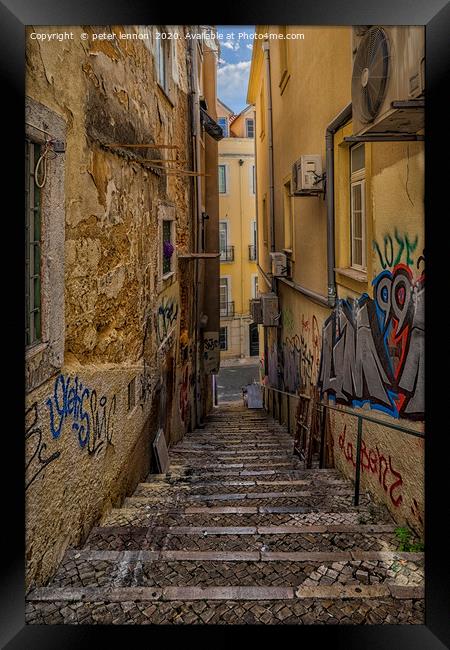 The Alley Framed Print by Peter Lennon