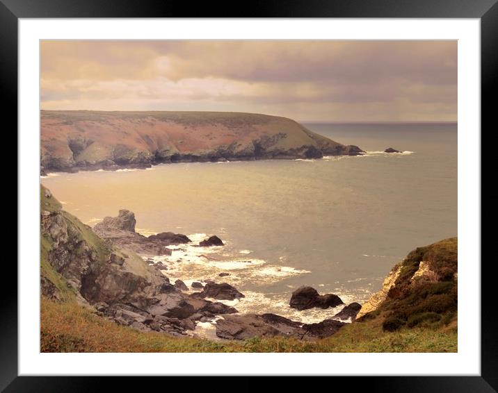 Majestic Cliffs of Hells Mouth Framed Mounted Print by Beryl Curran