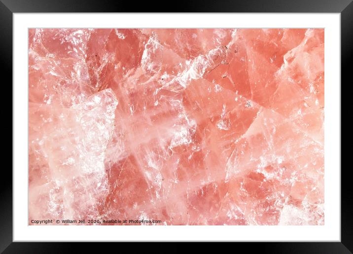 Abstract of semi precious gemstone rose quartz Framed Mounted Print by William Jell
