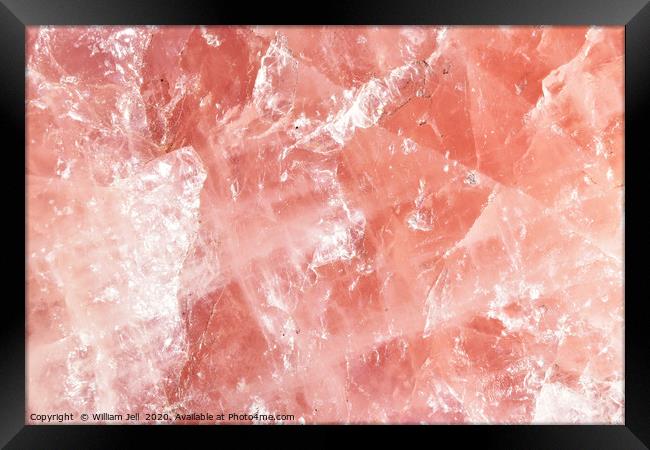 Abstract of semi precious gemstone rose quartz Framed Print by William Jell