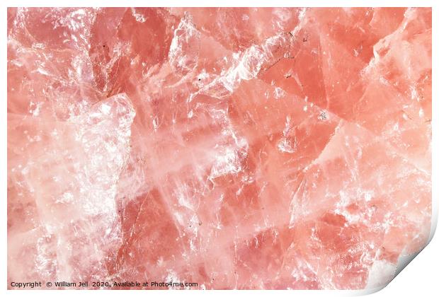 Abstract of semi precious gemstone rose quartz Print by William Jell