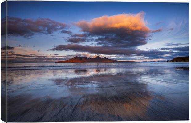 The Isle of Rum from The Isle of Eigg Canvas Print by John Finney