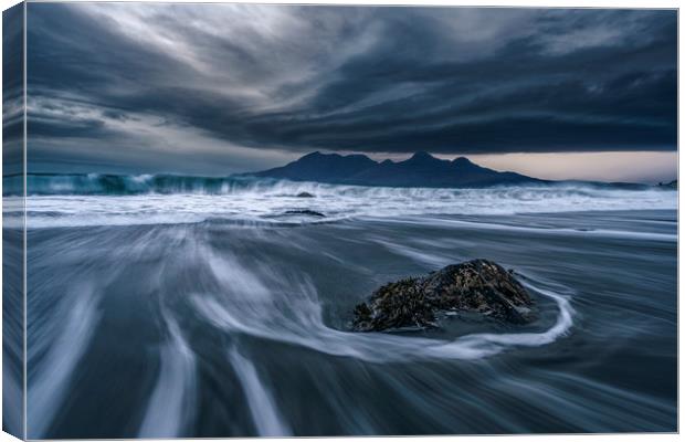 Dramatic seascape with the Isle of Rum  Canvas Print by John Finney