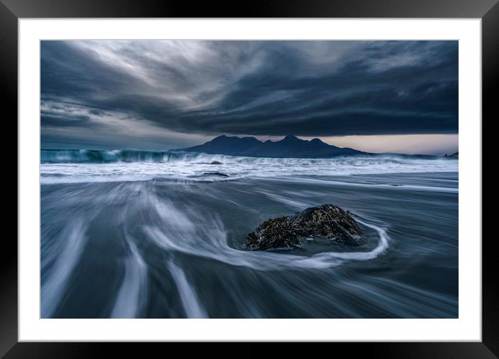 Dramatic seascape with the Isle of Rum  Framed Mounted Print by John Finney