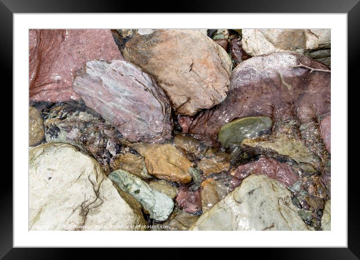 Water Pebbles Framed Mounted Print by Rob Hawkins