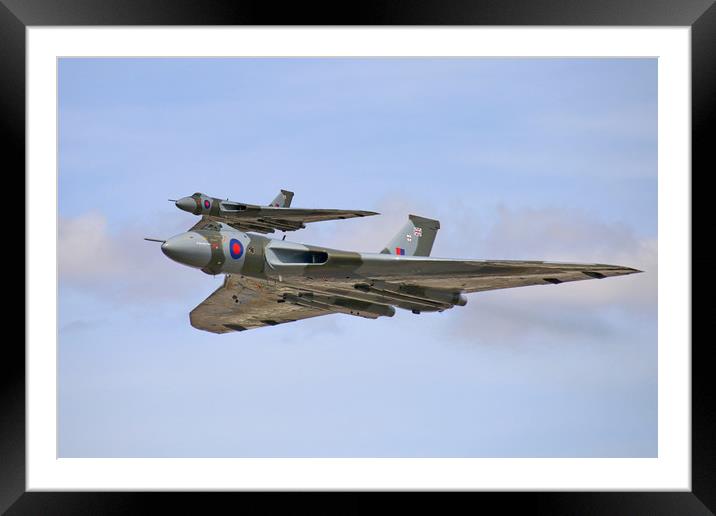 Flight of the Avro Vulcans Framed Mounted Print by Simon Marlow