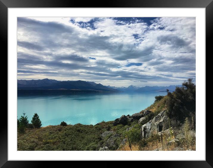 Glacial Blues of Lake Pukaki Framed Mounted Print by Nathalie Naylor