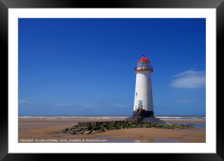Point of Ayr Lighthouse at Talacre Beach Framed Mounted Print by Liam Neon