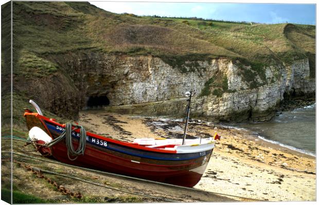 North Landing Flamborough Canvas Print by Alison Chambers