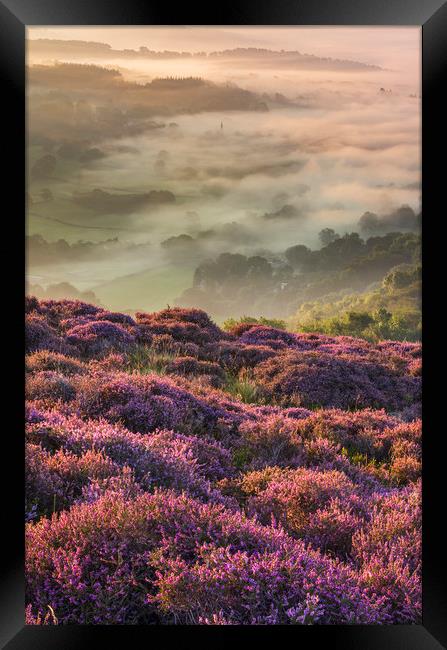 Bamford sunrise from Winhill Framed Print by John Finney