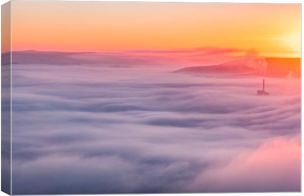 Hope Valley Inversion Sunrise Canvas Print by John Finney