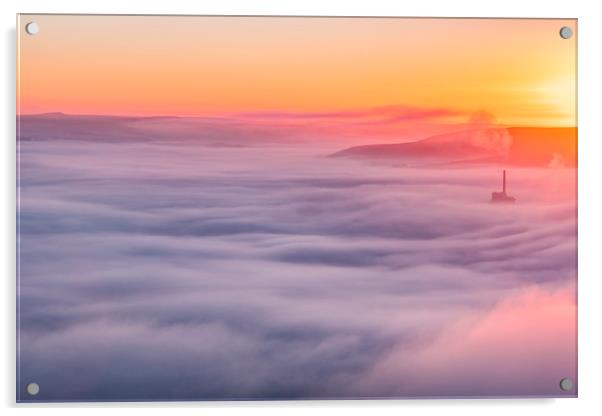 Hope Valley Inversion Sunrise Acrylic by John Finney