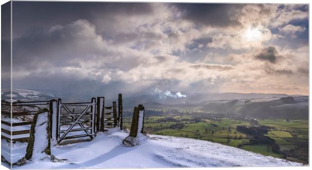 Sunlight After The Blizzard, Great Ridge & Hope Va Canvas Print by John Finney