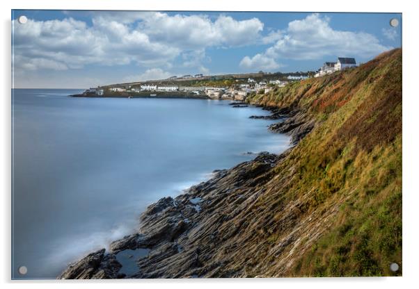 Coastline Landscape, Portscatho, Cornwall Acrylic by Mick Blakey