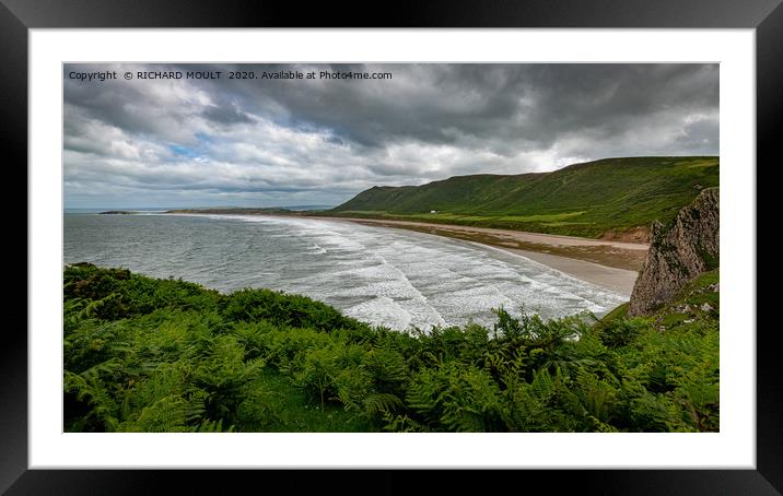 Rhossili Bay On Gower Framed Mounted Print by RICHARD MOULT