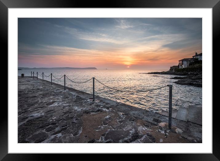 Diffused Sunrise, Portscatho, Cornwall Framed Mounted Print by Mick Blakey