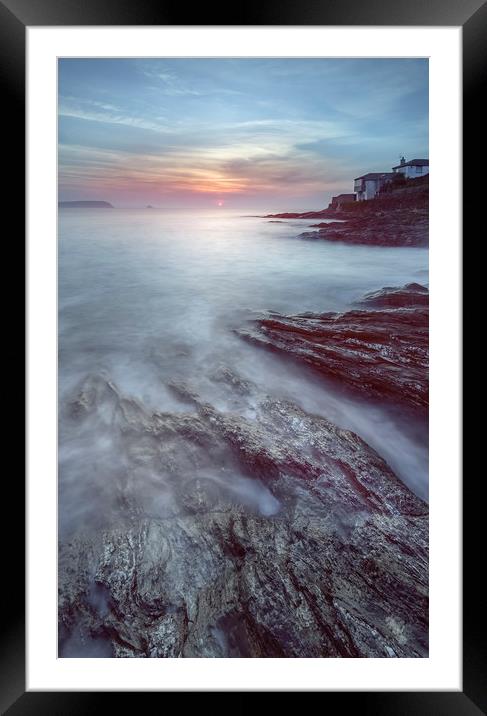 Mystical Sunrise, Portscatho, Cornwall Framed Mounted Print by Mick Blakey