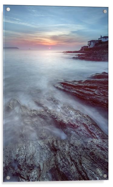 Mystical Sunrise, Portscatho, Cornwall Acrylic by Mick Blakey