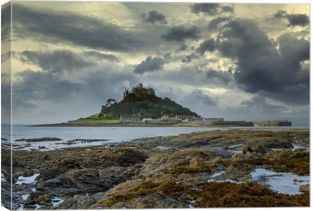  Rocky Foreshore,  St Michaels Mount, Marazion Canvas Print by Mick Blakey