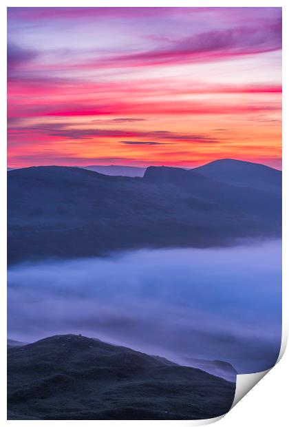 Back Tor Summer Sunrise, Peak District Print by John Finney