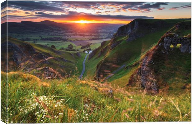 Winnat Pass Limestone Gorge Summer Sunrise Canvas Print by John Finney