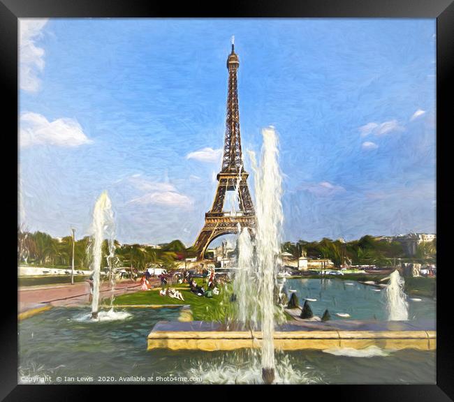 The Eiffel Tower and Fountains Framed Print by Ian Lewis