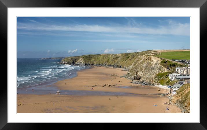 September, Watergate Bay, North  Cornwall Framed Mounted Print by Mick Blakey