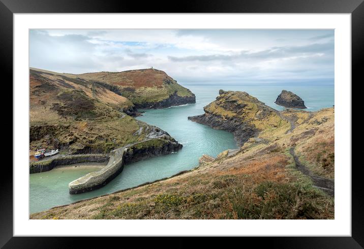 Safe Haven, Boscastle Harbour, Cornwall Framed Mounted Print by Mick Blakey