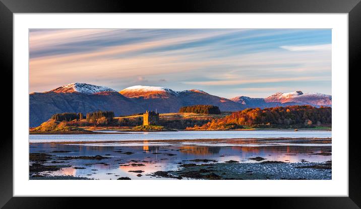 Castle Stalker Winter sunset, Scotland Framed Mounted Print by John Finney